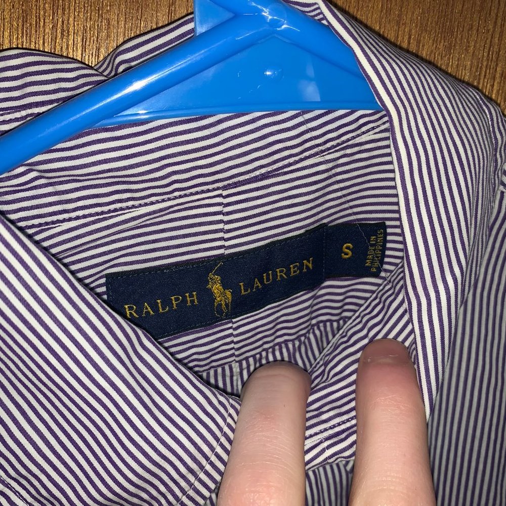 Purple Striped Casual Button Down Ralph Lauren